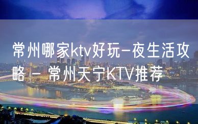 常州哪家ktv好玩-夜生活攻略 – 常州天宁KTV推荐