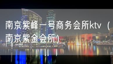 南京紫峰一号商务会所ktv（南京紫金会所）