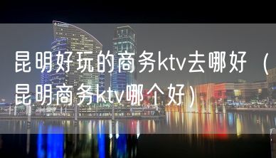 昆明好玩的商务ktv去哪好（昆明商务ktv哪个好）