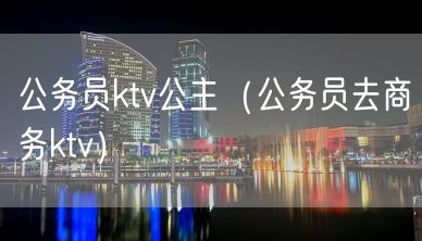 公务员ktv公主（公务员去商务ktv）