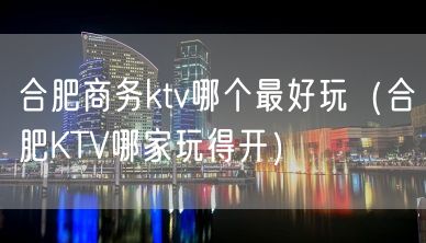 合肥商务ktv哪个最好玩（合肥KTV哪家玩得开）