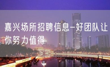 嘉兴场所招聘信息-好团队让你努力值得