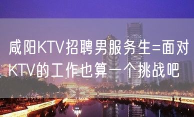 咸阳KTV招聘男服务生=面对KTV的工作也算一个挑战吧