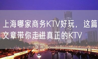 上海哪家商务KTV好玩，这篇文章带你走进真正的KTV