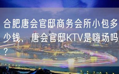 合肥唐会官邸商务会所小包多少钱，唐会官邸KTV是嗨场吗？